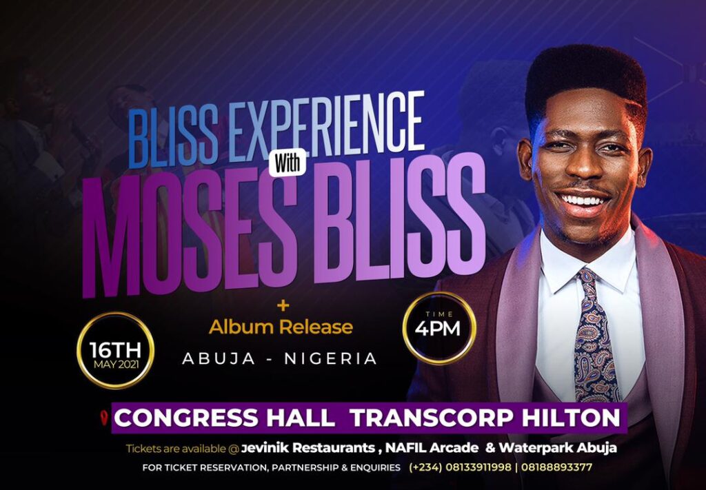 Moses Bliss Preps for first major concert "The Bliss Experience" live in Abuja