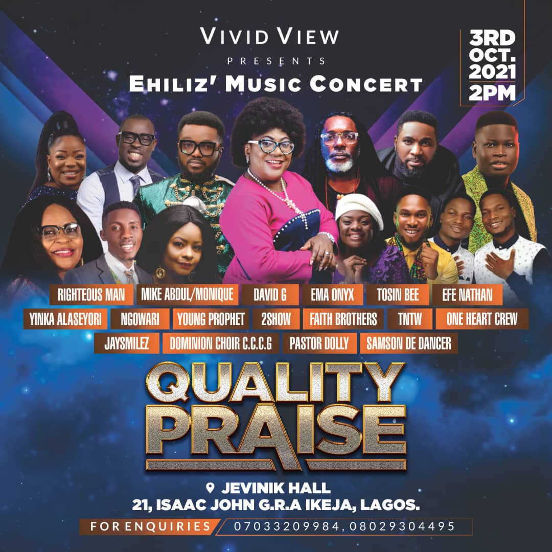 Veteran Gospel Musician & TV Personality, Ehiliz, Set To Host QUALITY PRAISE Concert