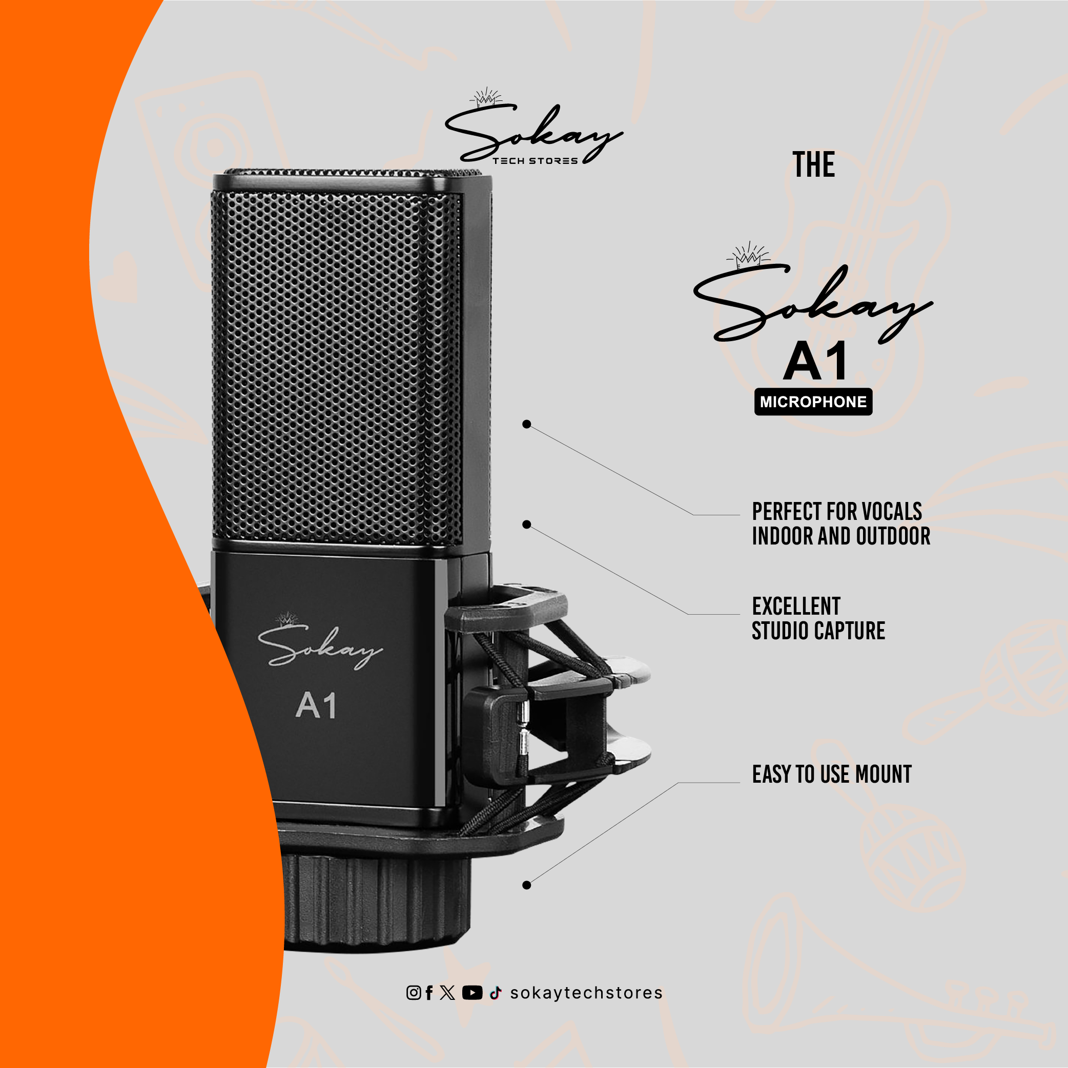 Experience Smooth Audio Production With The Sokay A1 Microphone